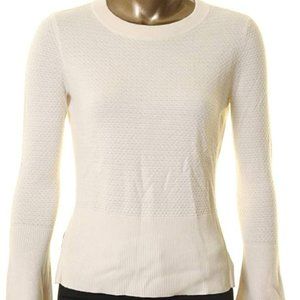 Buffalo Bell-Sleeved Mixed-Knit Sweater Ivory